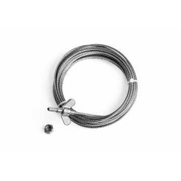 Stahlseil Edelstahl 3 mm. mit Einpressbuchse und Flügelmutter L = 6,50 m